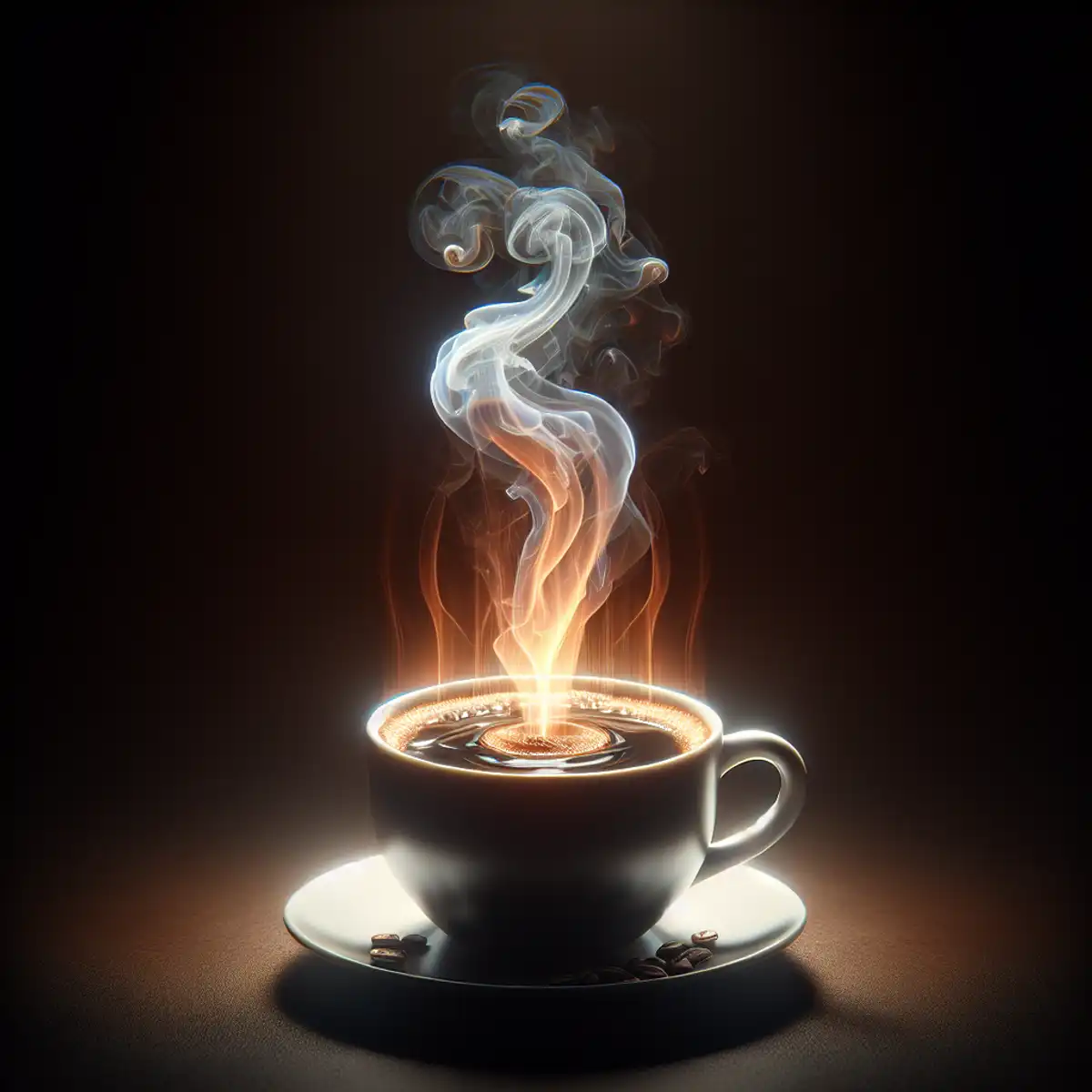 Una vista de cerca de una taza de café de especialidad humeante.